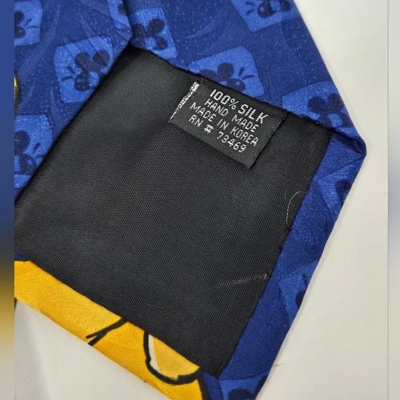 VINTAGE DISNEY WINNIE THE POOH LOT OF 2 NECKTIES MENSWEAR BLACK & BLUE MEN OS - Picture 6 of 12